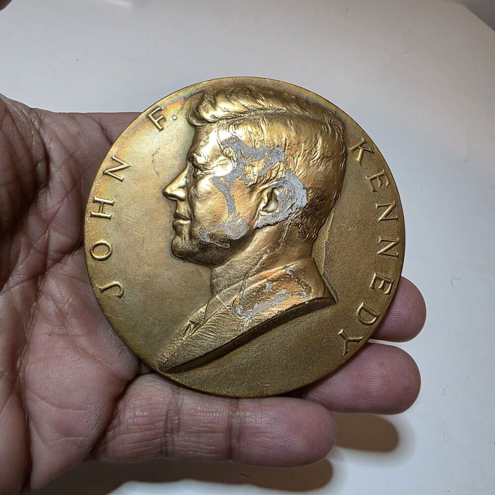1961 US Mint John F. Kennedy Presidential Inauguration 3 Inch Bronze Medallion